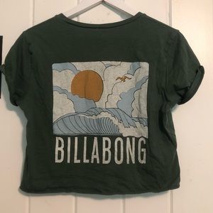 Green Billabong Crop Top / Tee Shirt
